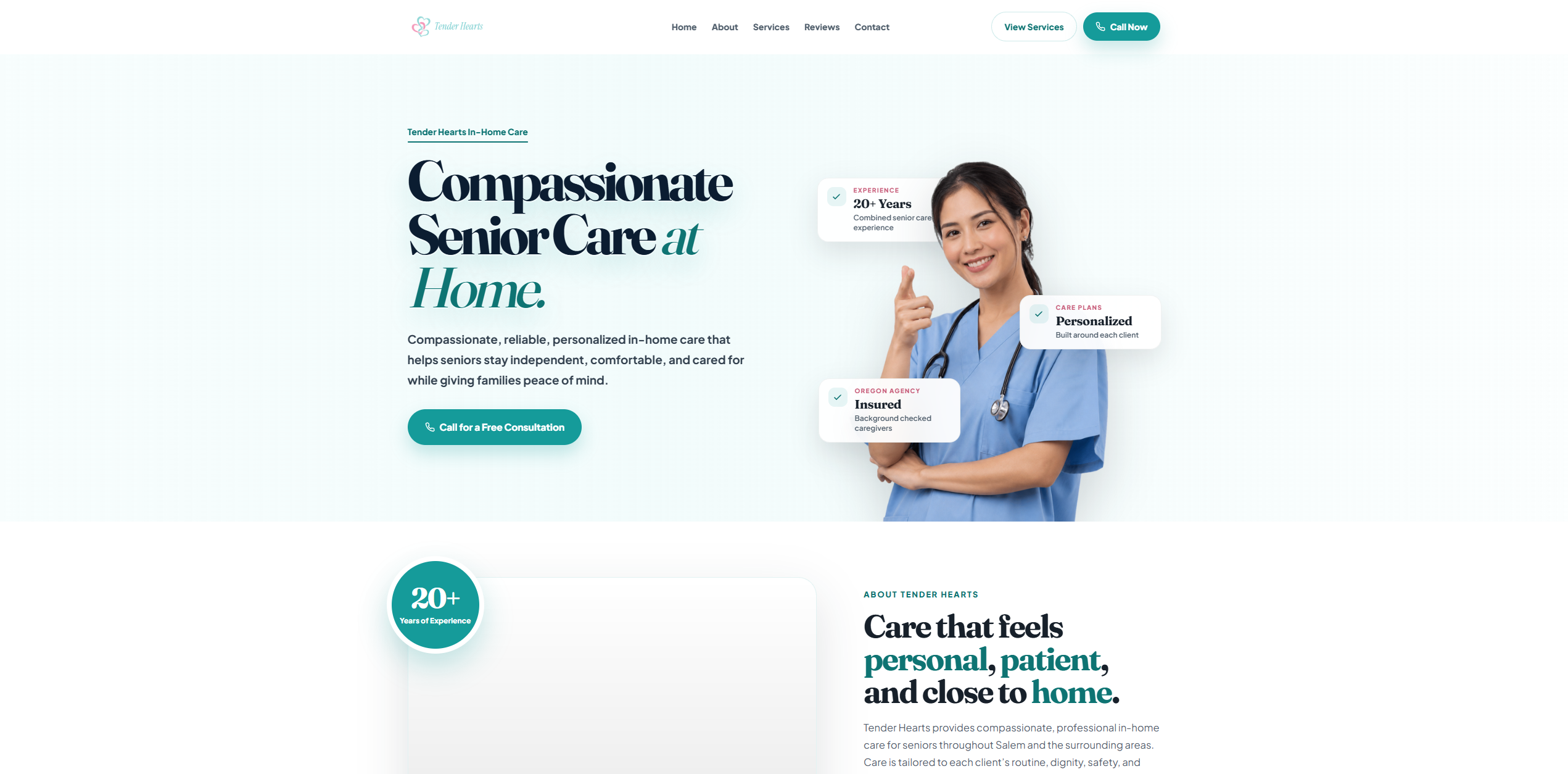 Tender Hearts LLC website preview